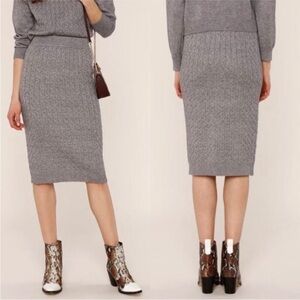 Heartloom Textured Knit Midi Skirt – Anthropologie – Gray – Size Small